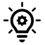 Icône ampoule et engrenage